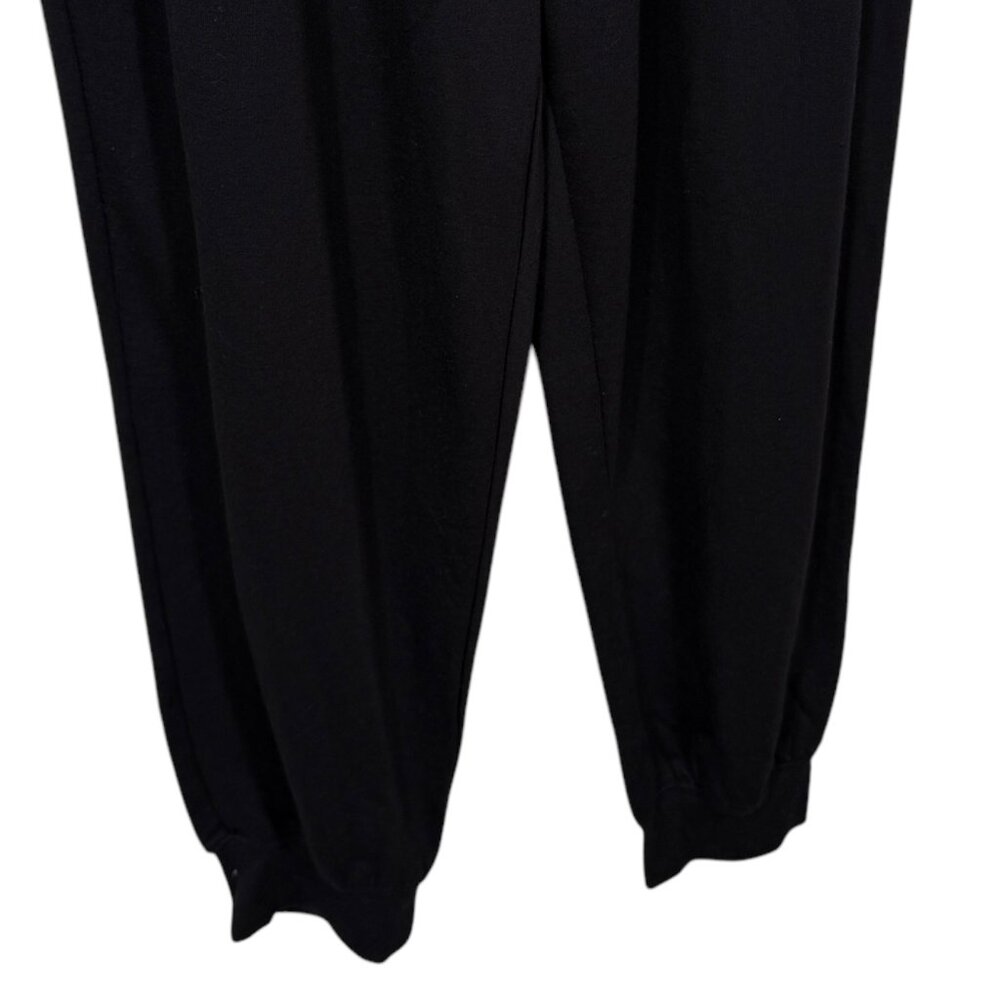 FILA Jumpsuit Womens Small Black 90s Logo Rayon Elastic Waist Stretch Casual - Picture 5 of 5